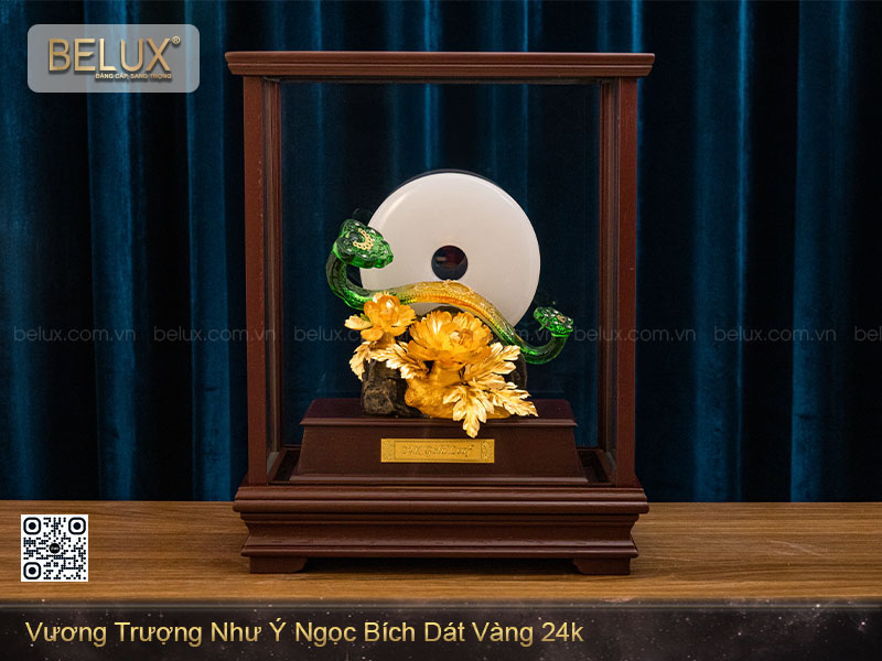 Vương Trượng Như Ý Ngọc Bích Dát Vàng 24k